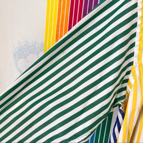 VINTAGE TOMMY HILFIGER colorblock stripe grandad collar oxford button down large - Picture 7 of 12